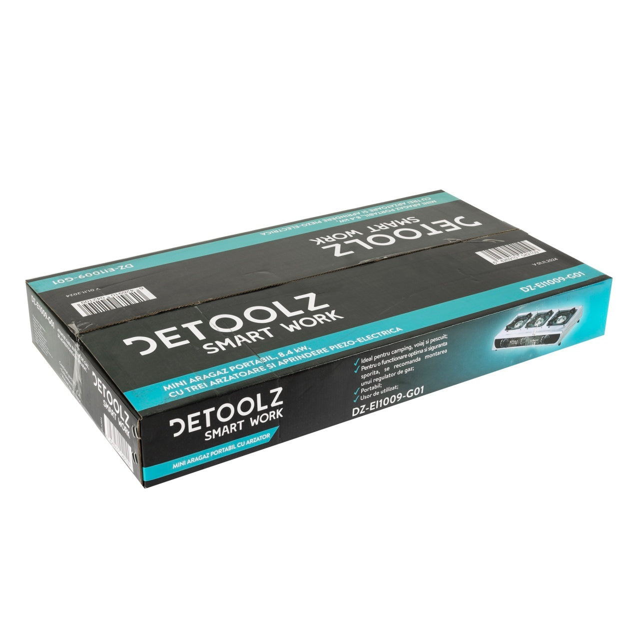 Mini aragaz portabil, Detoolz, 8.4kW, 3 ochiuri, Piezo