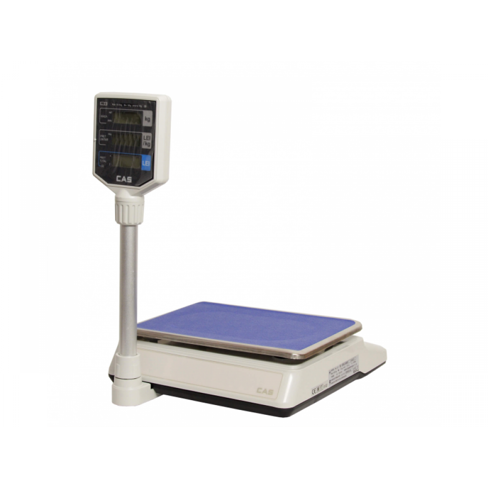 Cantar comercial Adpos CAS PRII 15CP 6/15 Kg RS232 cu display client, conectat la casa de marcat, avizat metrologic