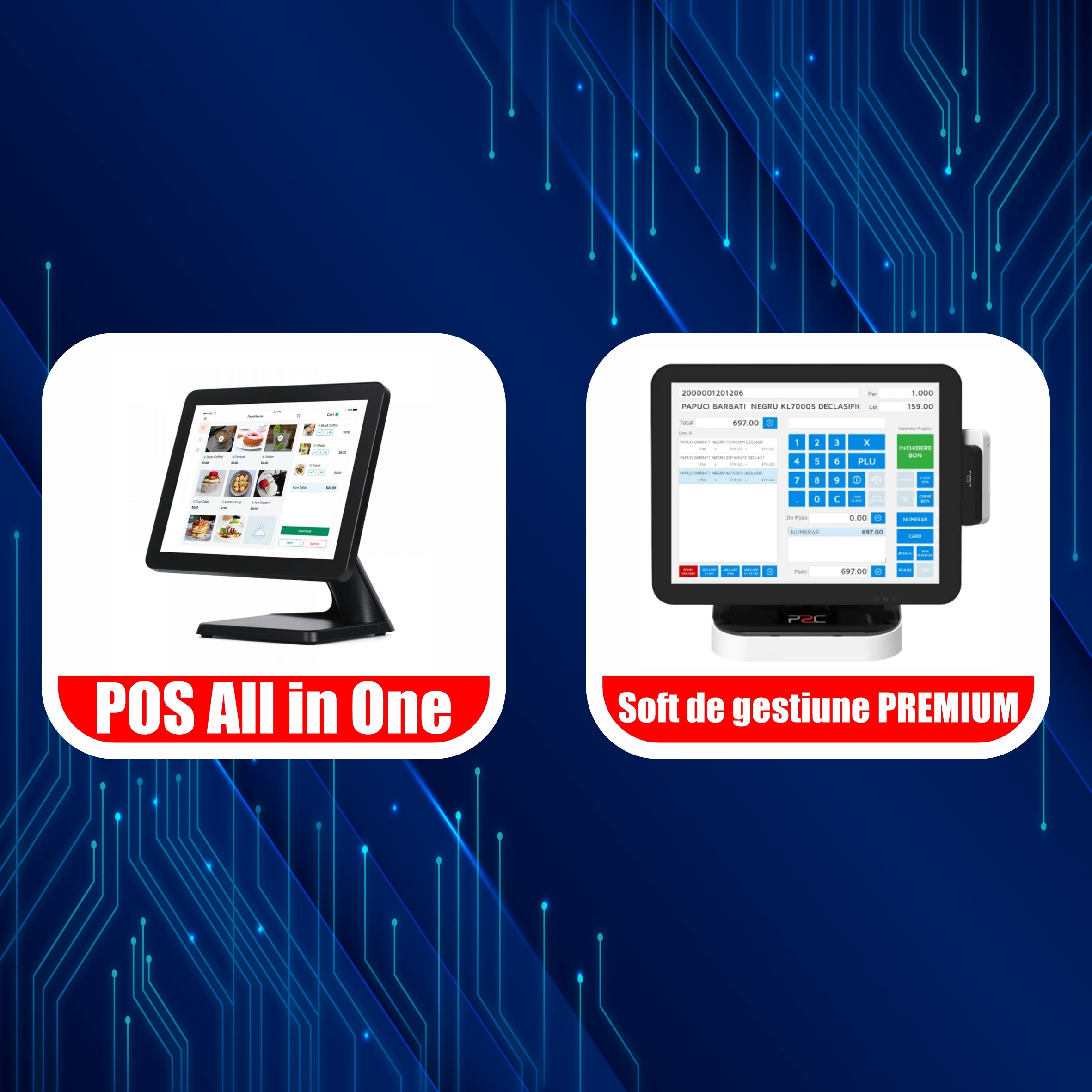 Pachet POS All in One Touchscreen + Soft de gestiune PREMIUM