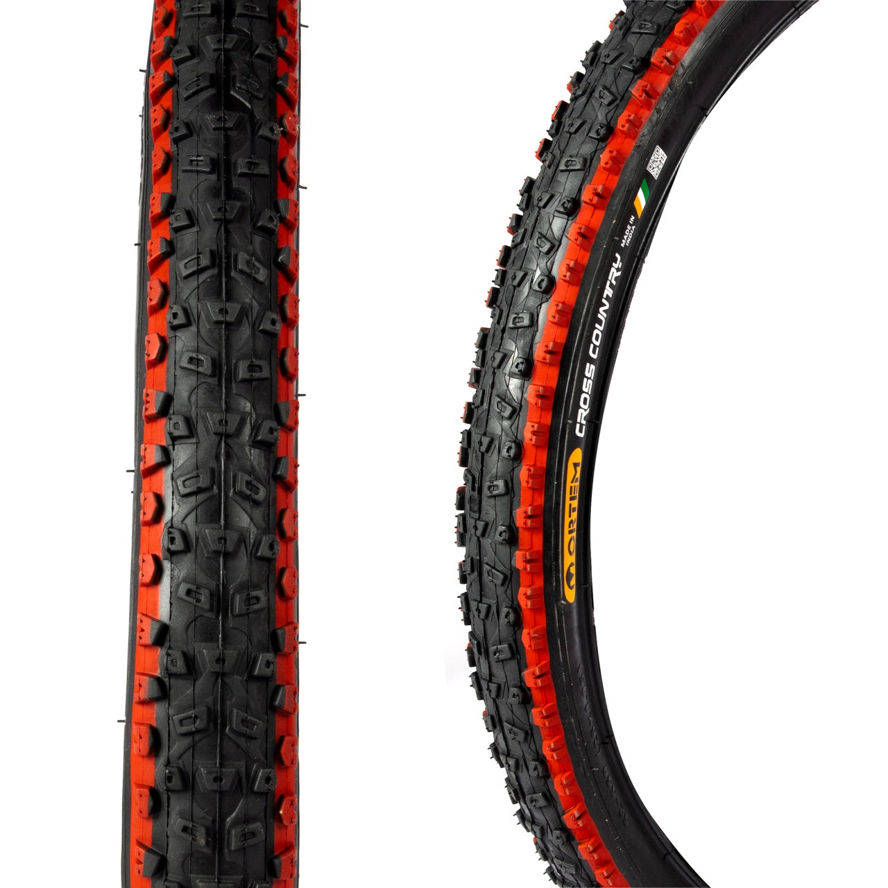 Anvelopa bicicleta 26x1.95", ETRTO 52-559, model CROSS COUNTRY, negru/rosu, profil All-terrain