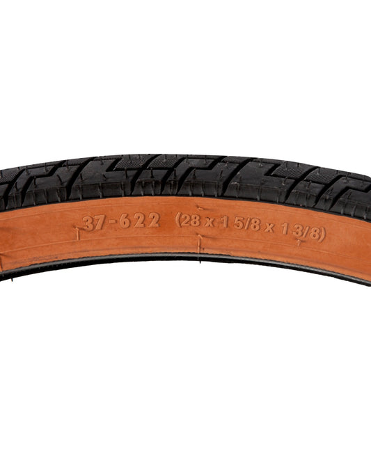Anvelopa bicicleta 28x1-5/8x1-3/8", ETRTO 37-622, model FIZER, negru/maro, profil Street