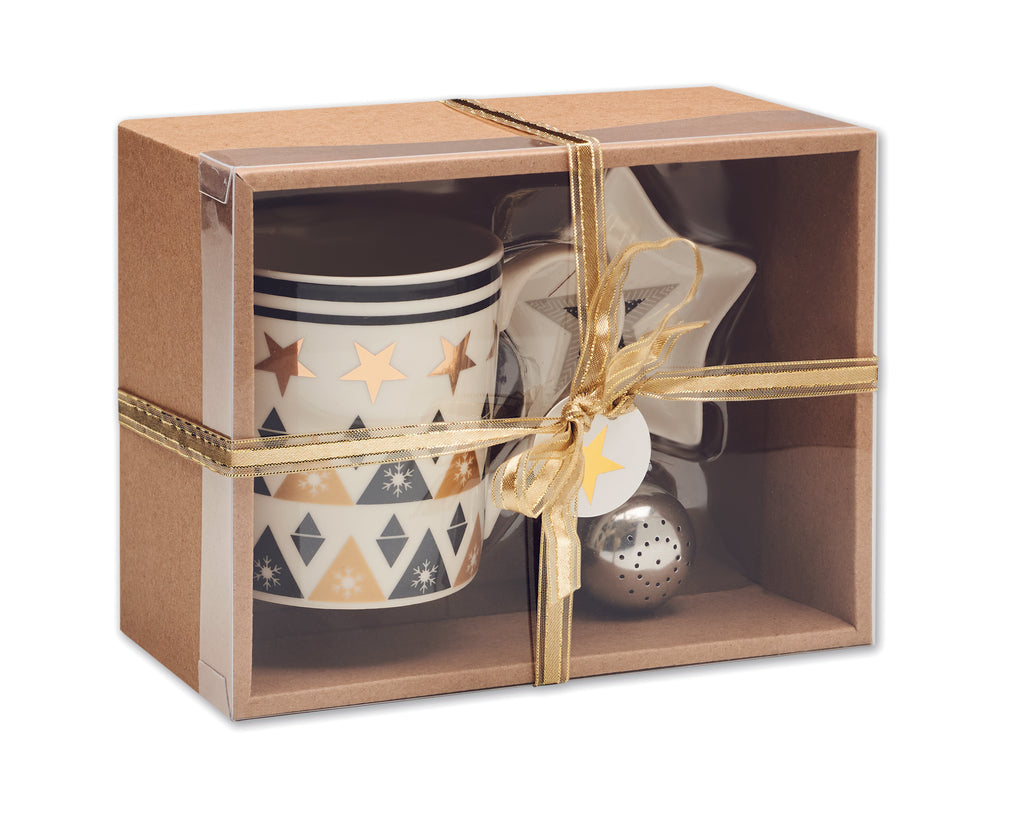 Cană,farfurie,infuzor,în cutie