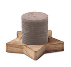 Lumânare cu bază stea din lemn