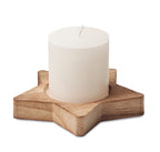 Lumânare cu bază stea din lemn
