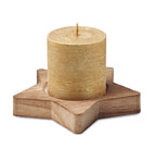 Lumânare cu bază stea din lemn