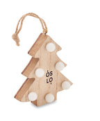 Decorațiune brad din lemn cu lu