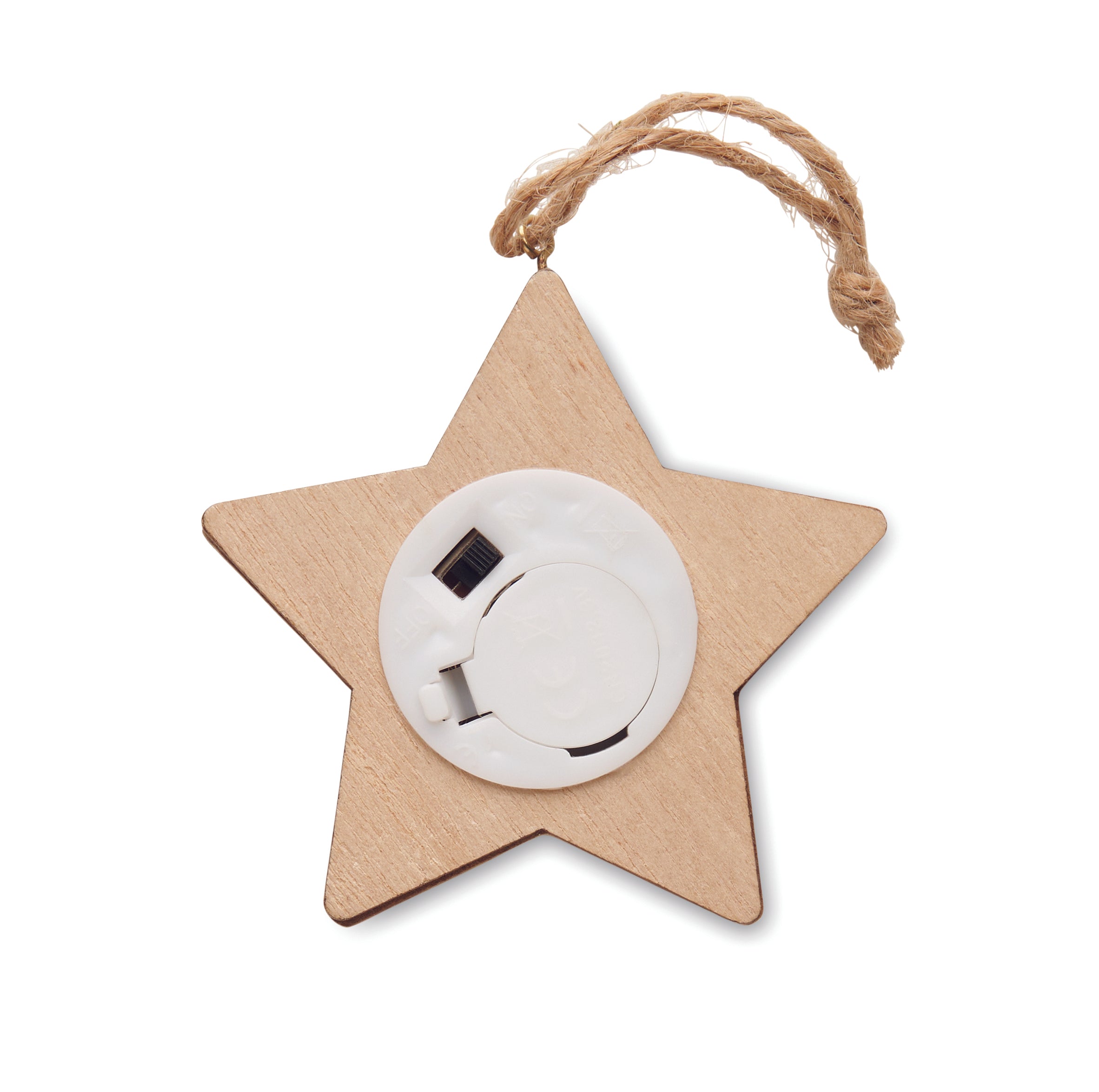 Decorațiune stea din lemn cu lu