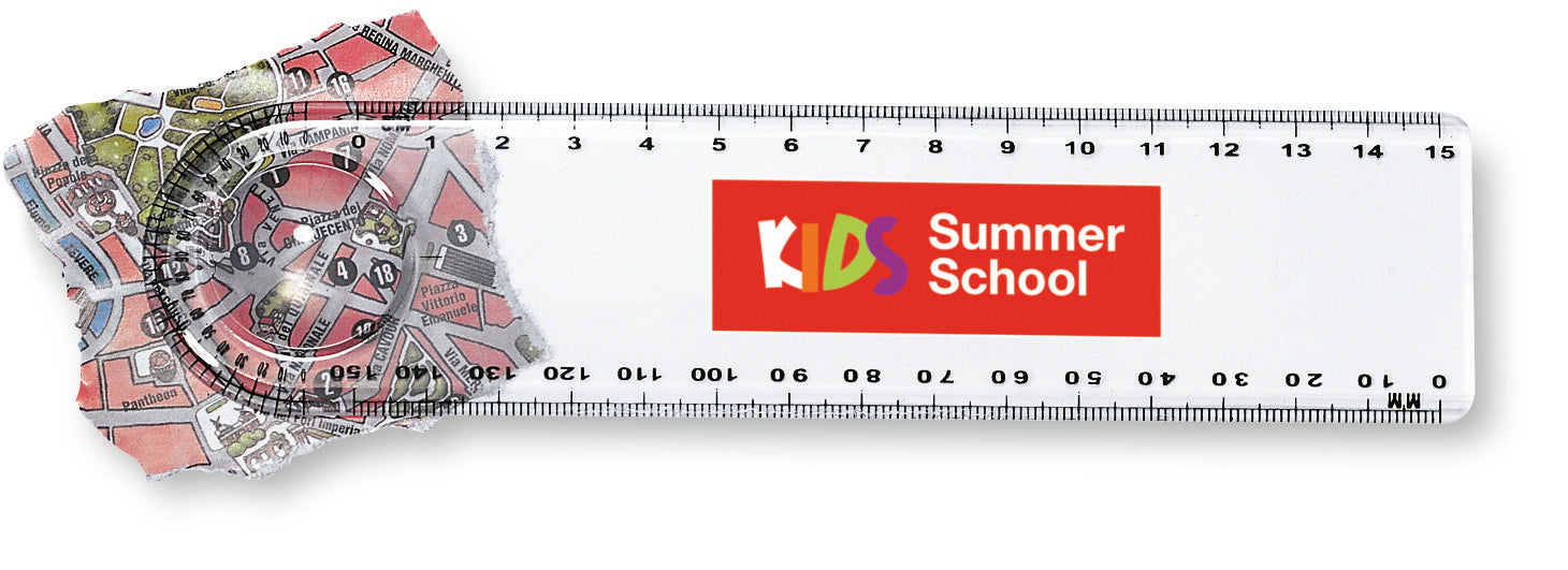 Riglă cu lupă de 15 cm, plastic