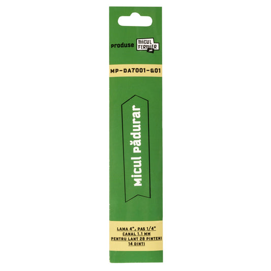 Lama drujba Micul Padurar, lungime 4'', pas 1/4'', canal 1.1mm, 28 pinteni, 14 dinti