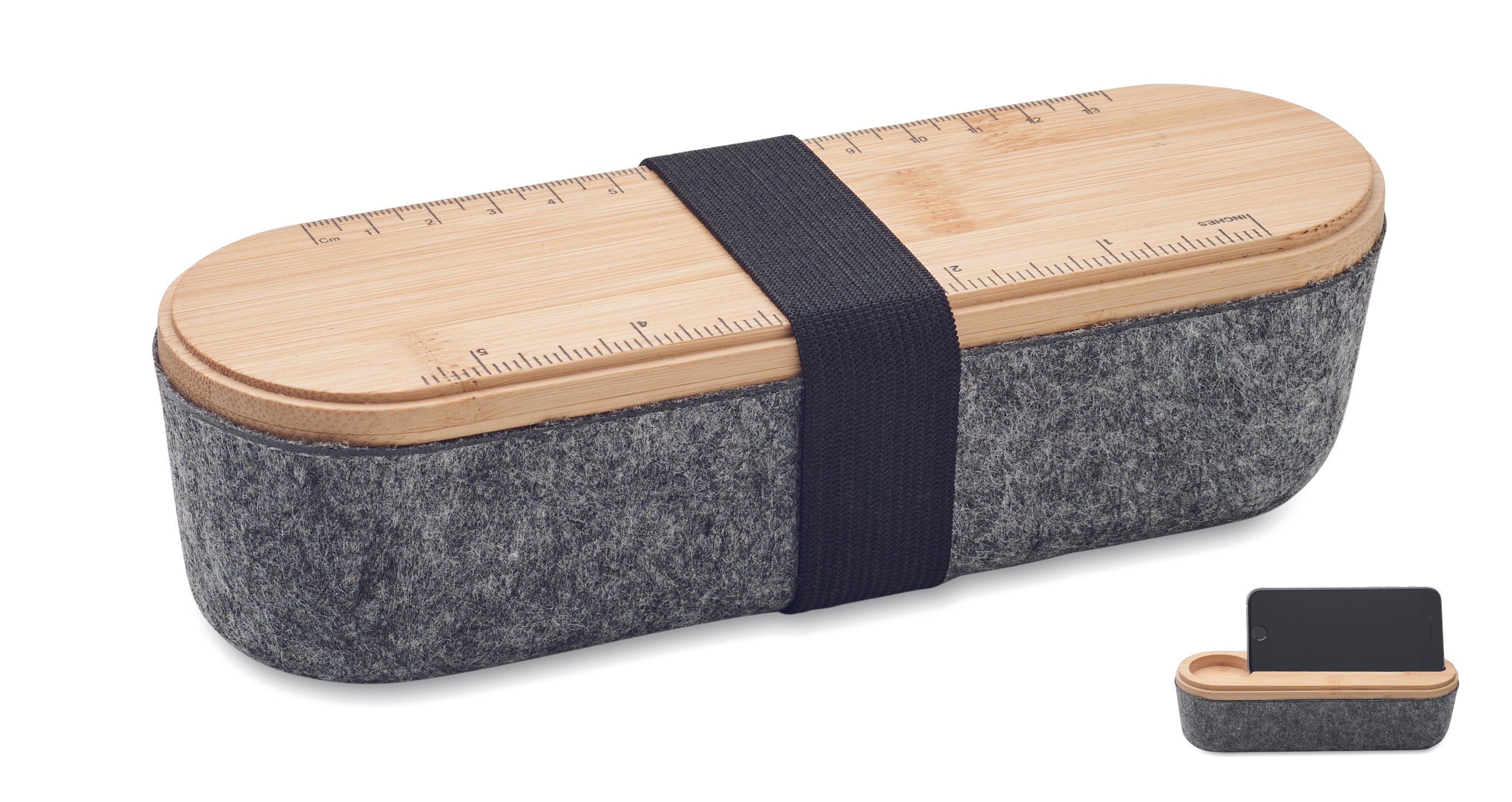 Husă creioane pâslă RPET cu cap