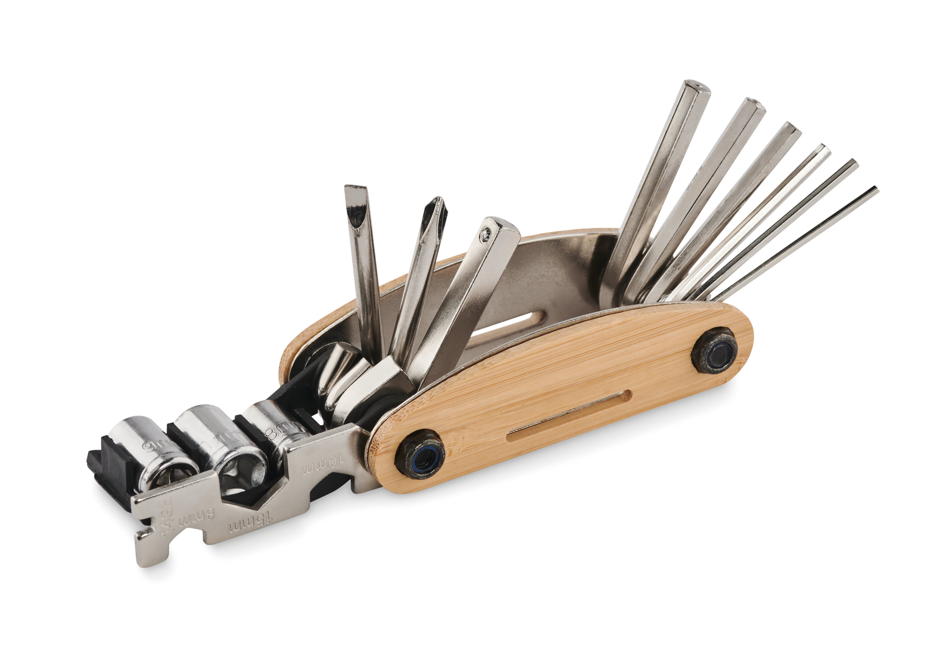 Multitool de buzunar din bambus