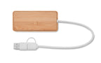 Hub USB cu 3 porturi din bambus