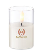 Lumânare LED în suport sticlă