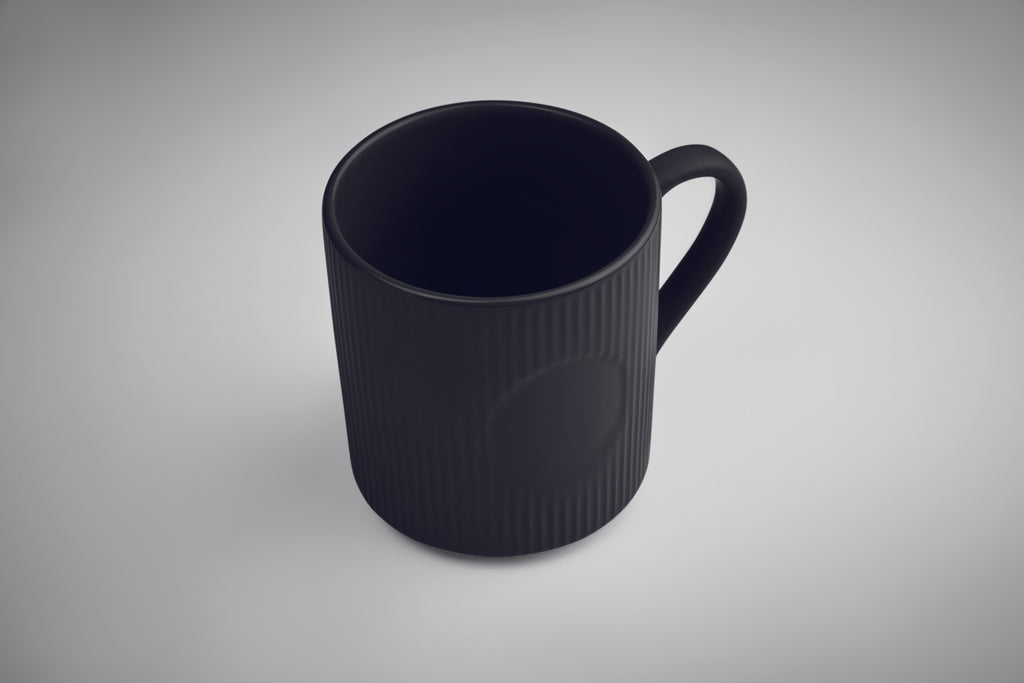 Cană ceramică mată cu nervuri 3