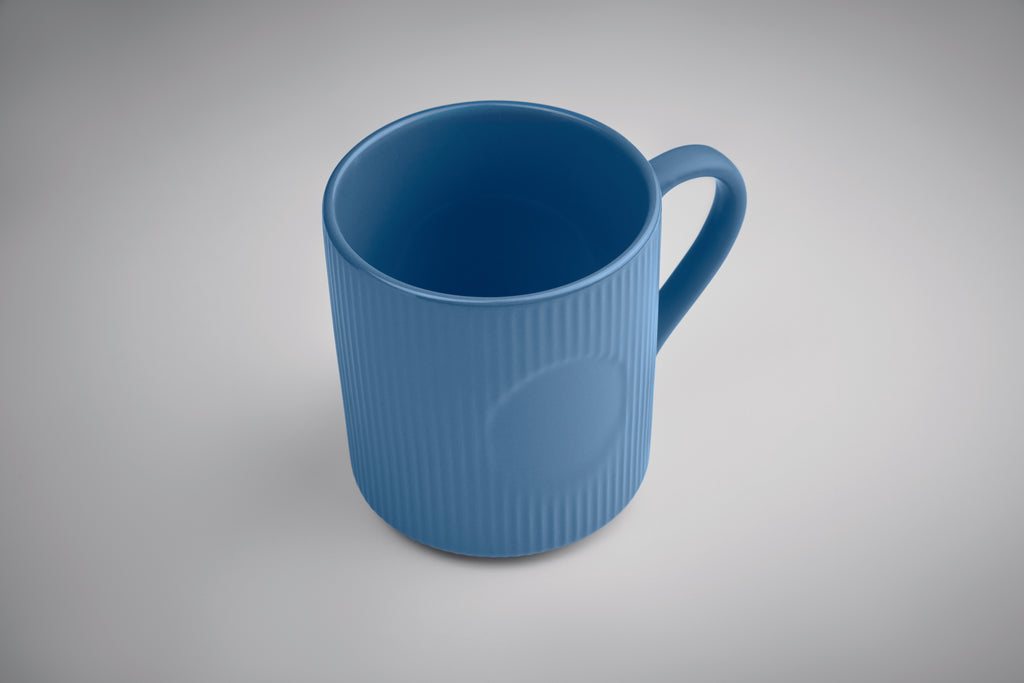 Cană ceramică mată cu nervuri 3