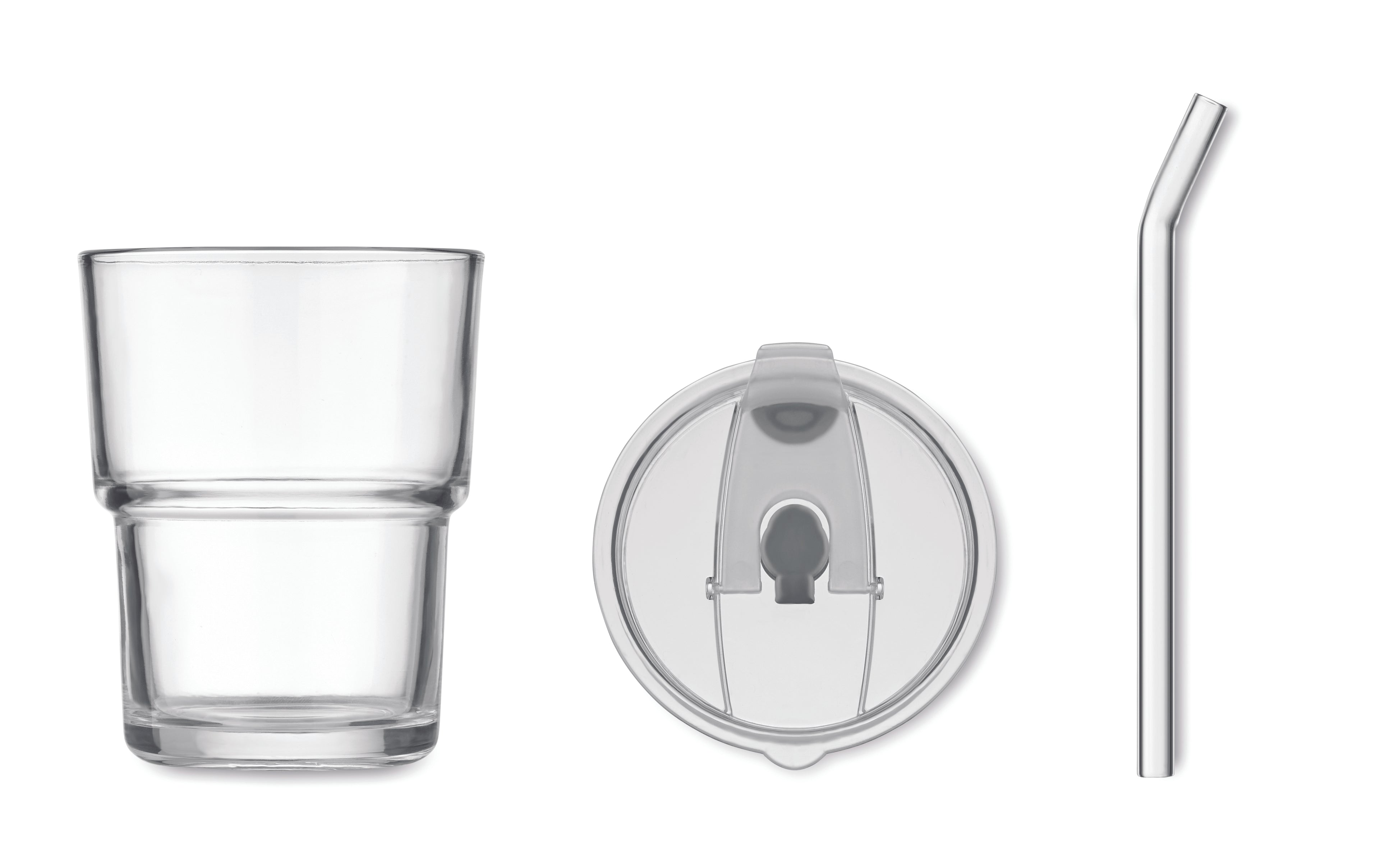 Pahar de sticlă cu pai 400ml