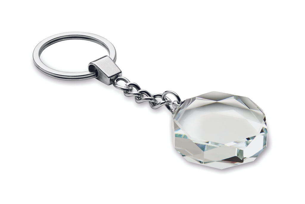 Breloc sticlă trofeu rotund