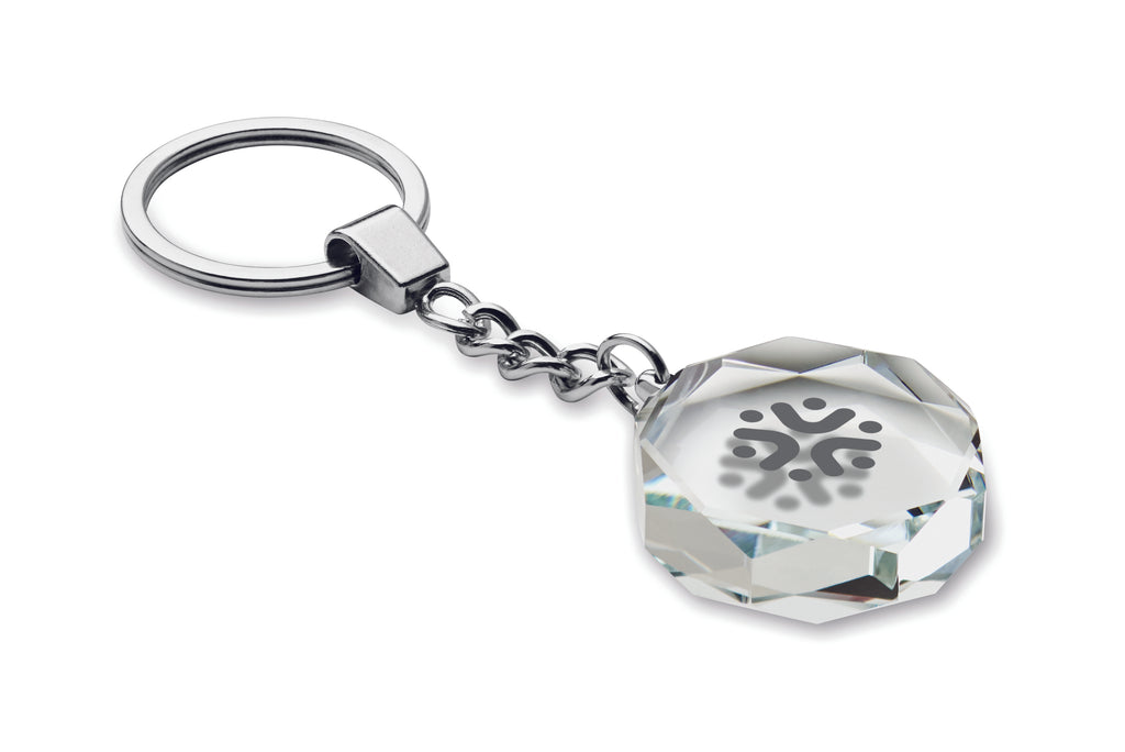 Breloc sticlă trofeu rotund