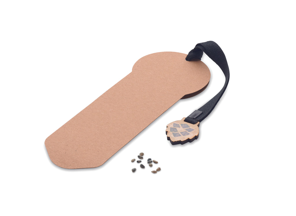 Semn de carte cu semințe pin