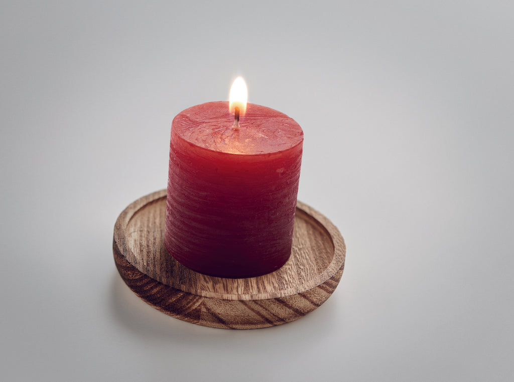Lumânare pe suport din lemn