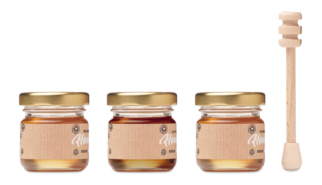 Set de 3 borcane cu miere