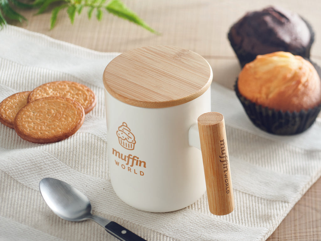 Cană porțelan + capac 380 ml