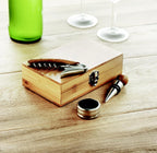 Set vin în cutie din bambus