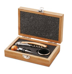 Set vin în cutie din bambus