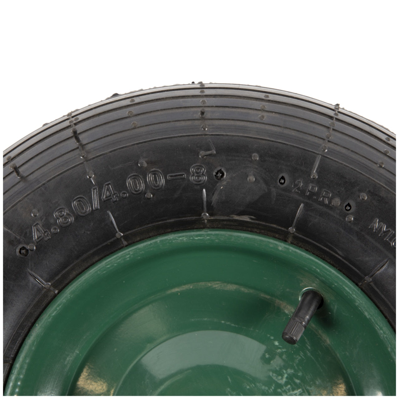 Roata roaba Micul Fermier 4.00-8, diametru ax 14mm, janta verde
