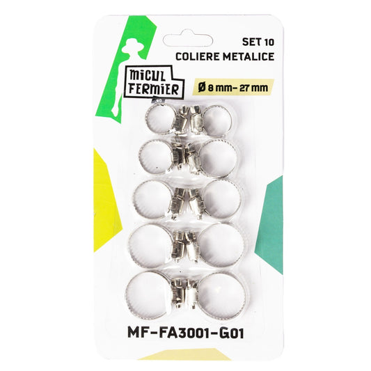 Set 10 Coliere Metalice Micul Fermier Ø8mm-27mm