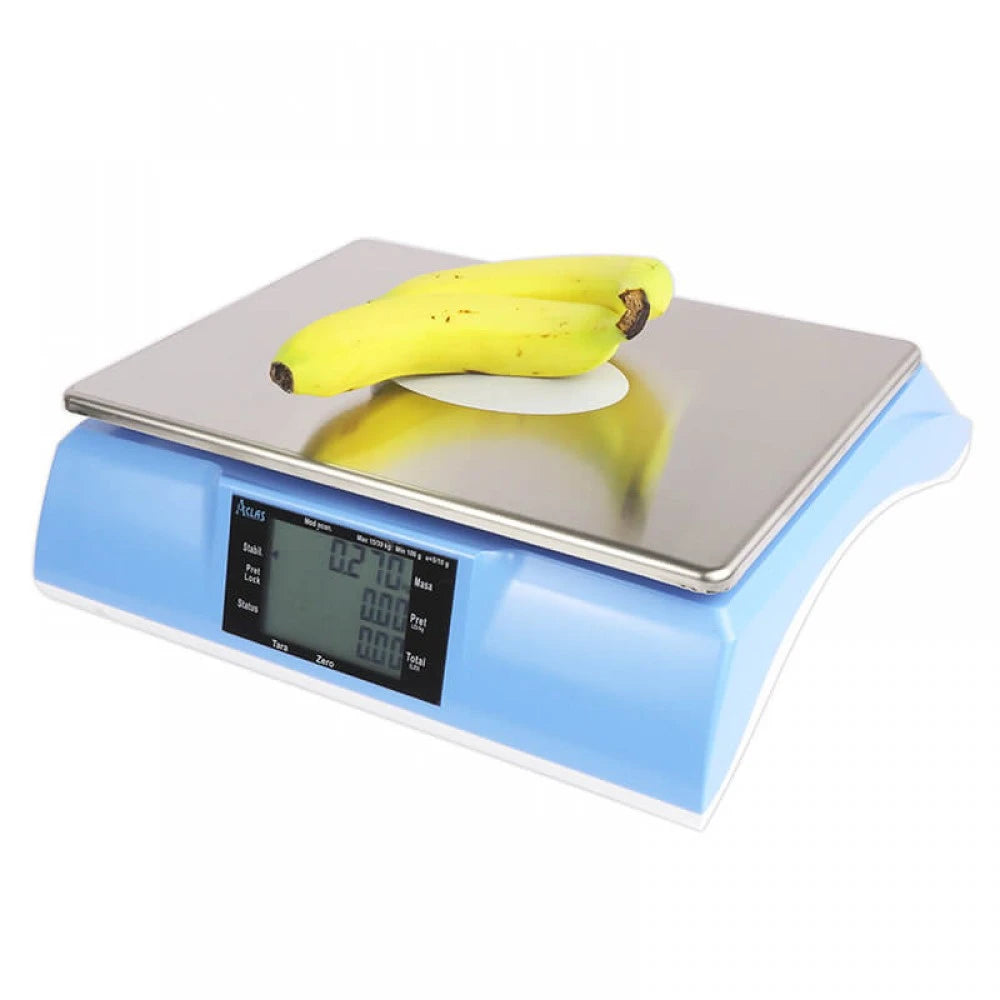 Cantar comercial Aclas PS6XB 15/30 Kg, acumulator Li-Ion, power adapter, avizat metrologic
