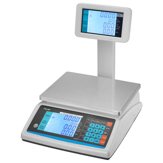 Cantar comercial T-Scale APP-15K-MR, RS232, cu display client, avizat metrologic