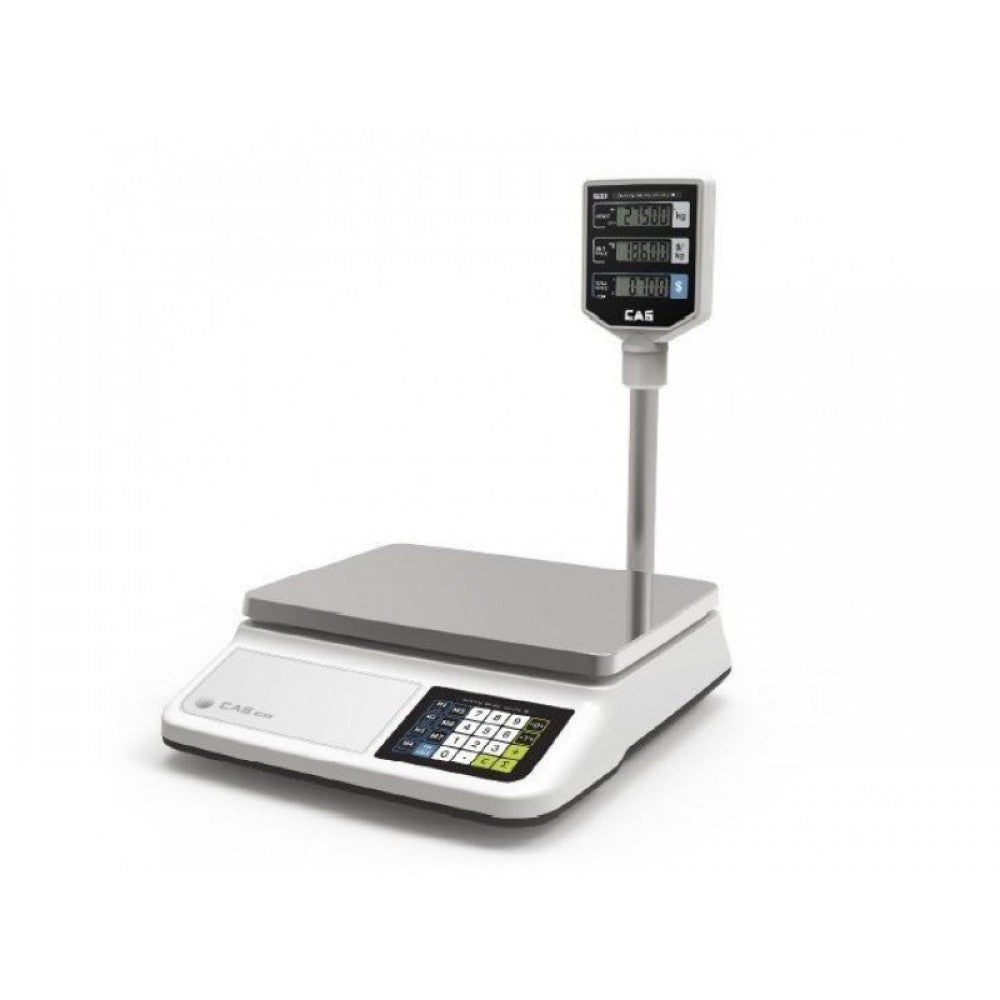 Cantar comercial Adpos CAS PRII 15CP 6/15 Kg RS232 cu display client, conectat la casa de marcat, avizat metrologic